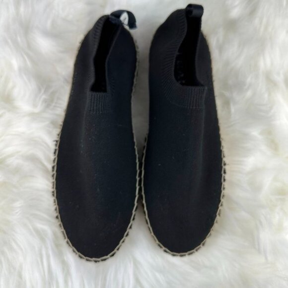 Prada Cloth Sock Style Espadrille Slip On Shoes in Black - Picture 1 of 6